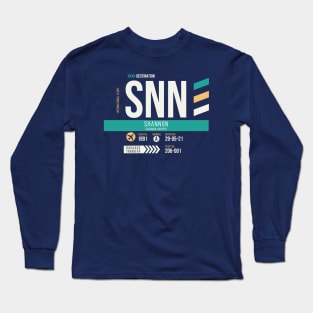 Shannon (SNN) Airport Code Baggage Tag B Long Sleeve T-Shirt